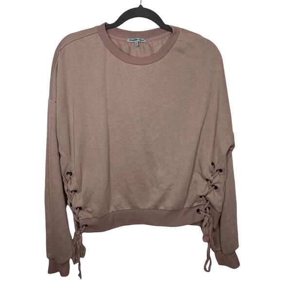Charlotte Russe Mauve Sweater w/ Criss Cross Ties XL - Picture 1 of 4